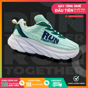 Giày thể thao chạy bộ chính hãng Run Together công nghệ gắn chip thông minh - Giày sneaker màu xanh ngọc đế cao